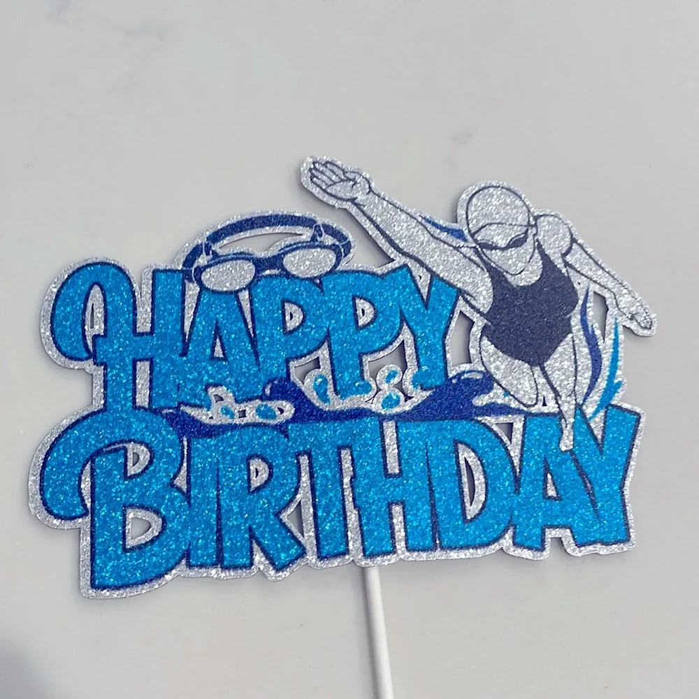 Swim theme cake topper